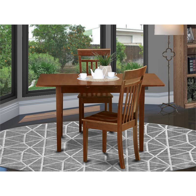 3 PC Kitchen Table Set with Leaf and 2 Dining Chairs B603