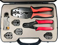 Heavy Duty Ratchet Crimping Tool Kit with Crimper Cutter Stripper and 4 Die Sets Pack of 2 W136564