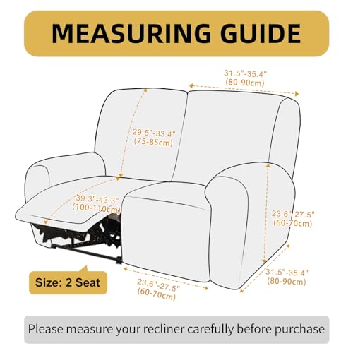 Orange 2 Seat Stretch Soft Recliner Sofa Cover A6518