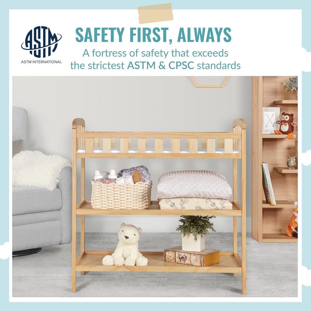 5-in-1 Convertible Crib with Changing Table in Natural O695