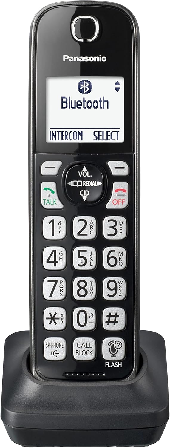 4 Cordless Handsets Expandable Cordless Phone System with Bluetooth, Answering Machine, Call Blocking - Metallic Black H214609