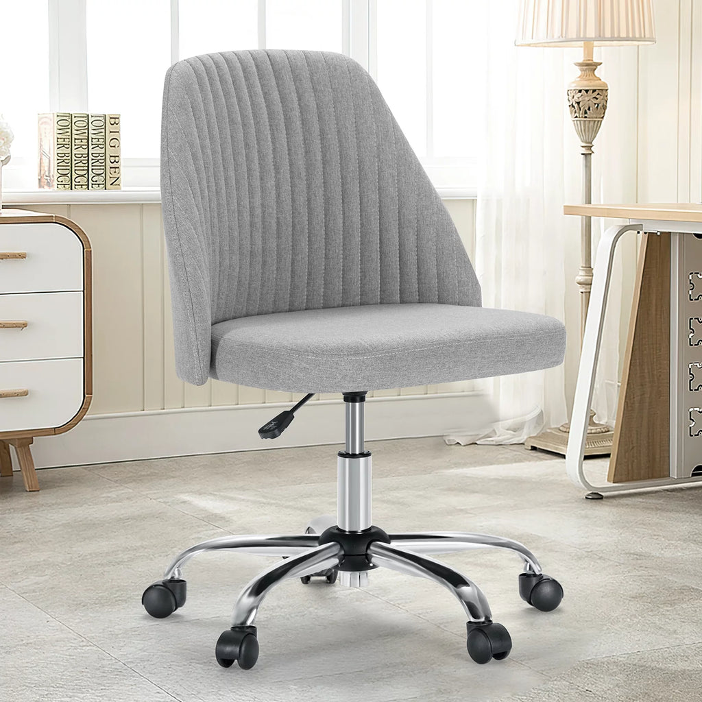 Green Twill Fabric Adjustable Swivel Armless Desk Chair O42736