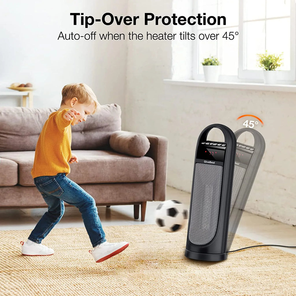 22" Electric Oscillating Tower Space Heater with Thermostat, Remote, Timer, 1500W P483146