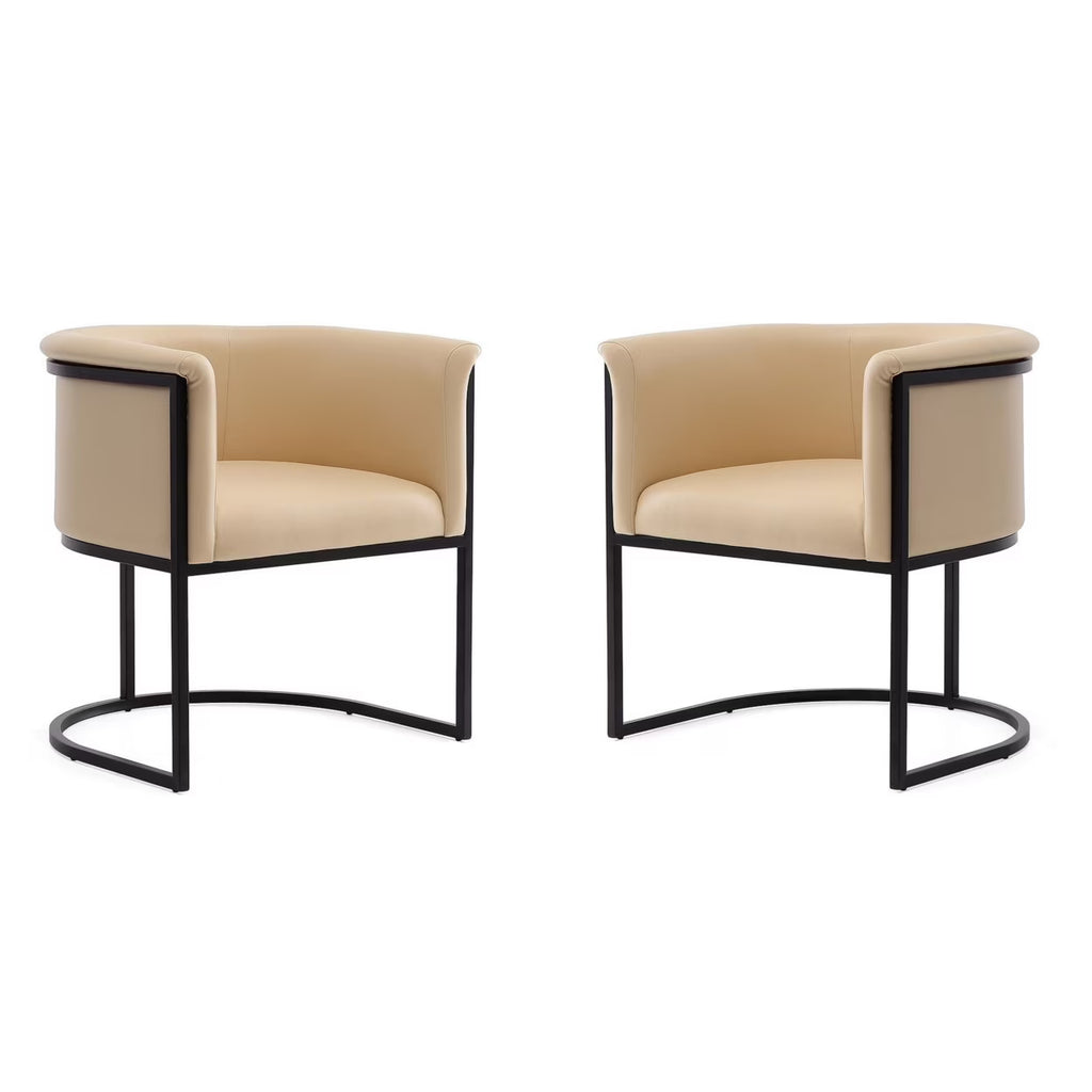 Tan and Black Faux Leather Dining Chair (Set of 2) T419878