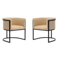 Tan and Black Faux Leather Dining Chair (Set of 2) T419878