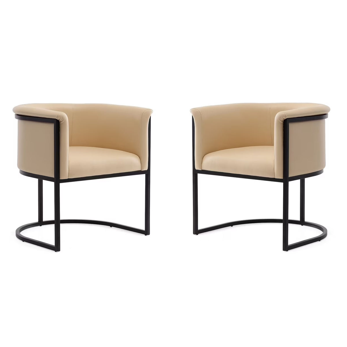 Tan and Black Faux Leather Dining Chair (Set of 2) T419878