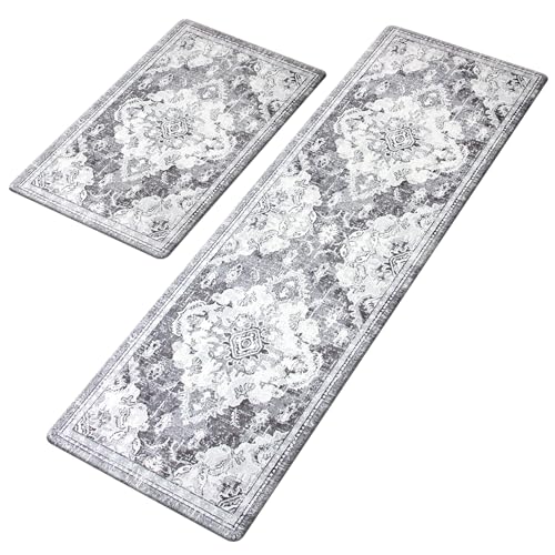 Anti Fatigue Kitchen Mats 2 Piece Set Blue Gray Waterproof Non-Skid C291