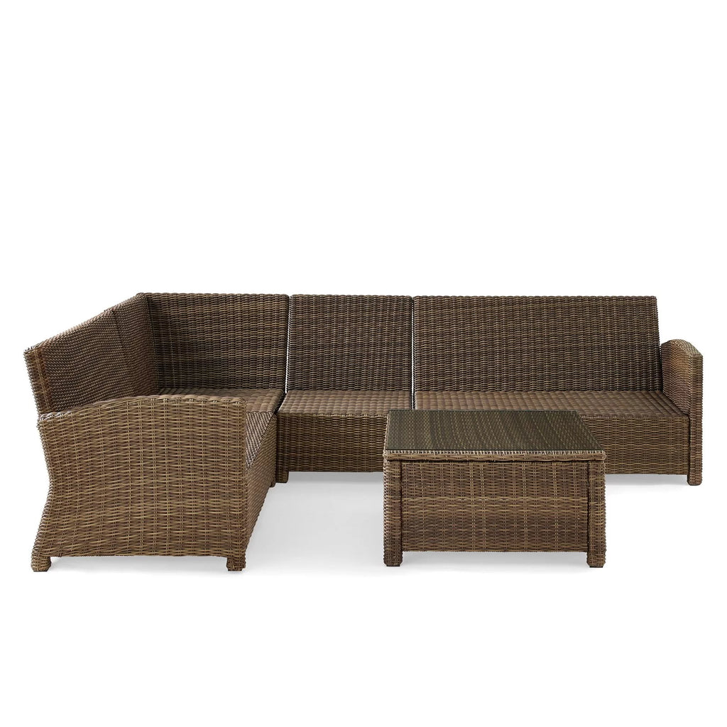 5 Piece Fabric Patio Sectional Set in Brown and Navy Z158013