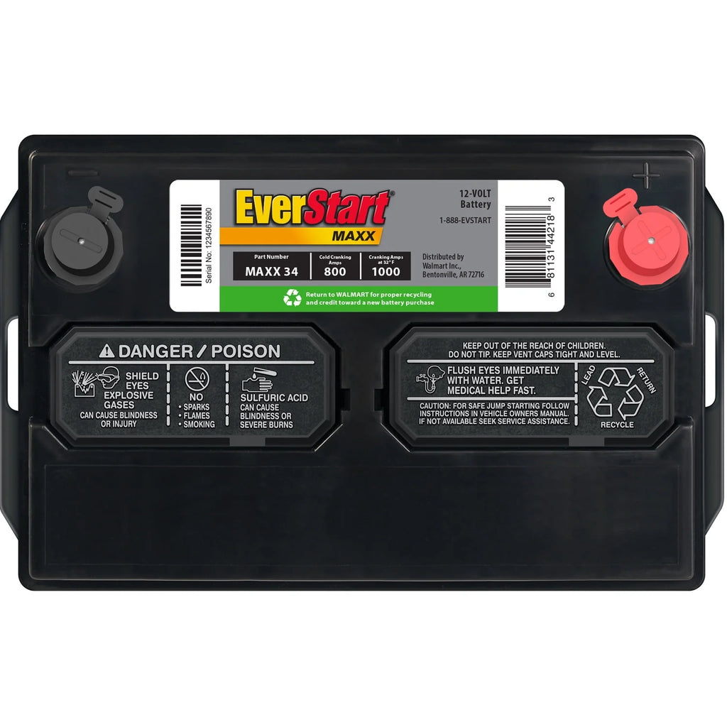 Lead Acid Automotive Battery Group Size 34 12 Volt 800 CCA L793895