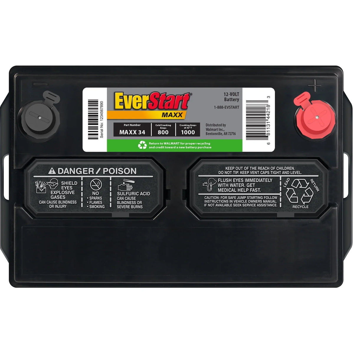 Lead Acid Automotive Battery Group Size 34 12 Volt 800 CCA L793895