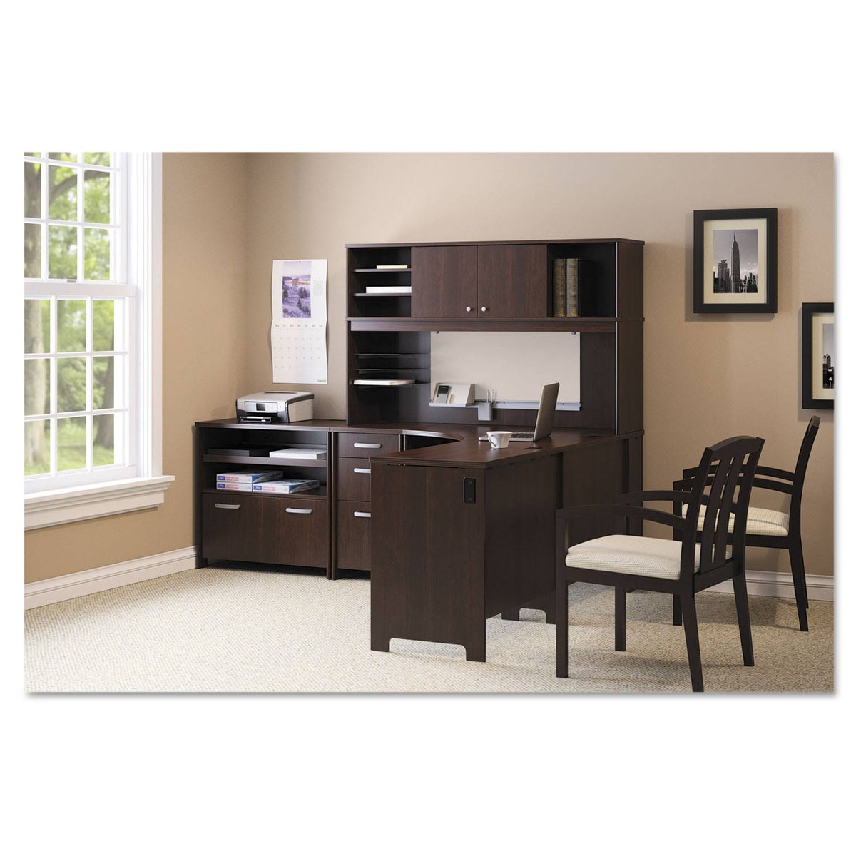 Mocha Cherry 2-Drawer Lateral File Cabinet O814