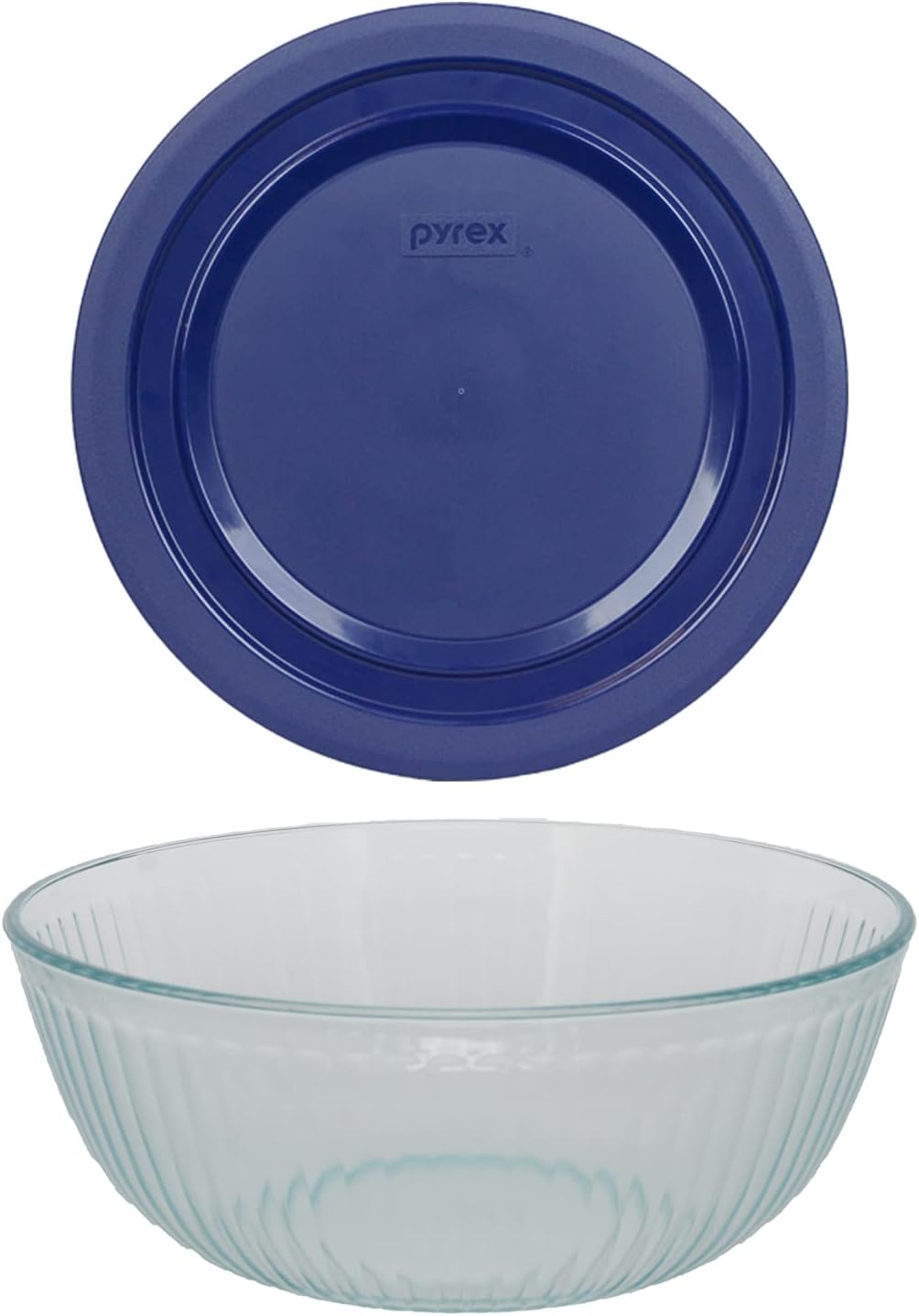 4.5qt Glass Mixing Bowl with Blue Lid E795165