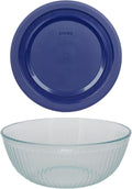 4.5qt Glass Mixing Bowl with Blue Lid E795165