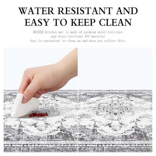 Anti Fatigue Kitchen Mats 2 Piece Set Blue Gray Waterproof Non-Skid C291