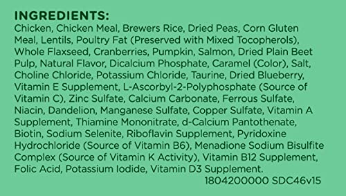 14 Pounds Dry Cat Food with Chicken, Lentils & Salmon M7364
