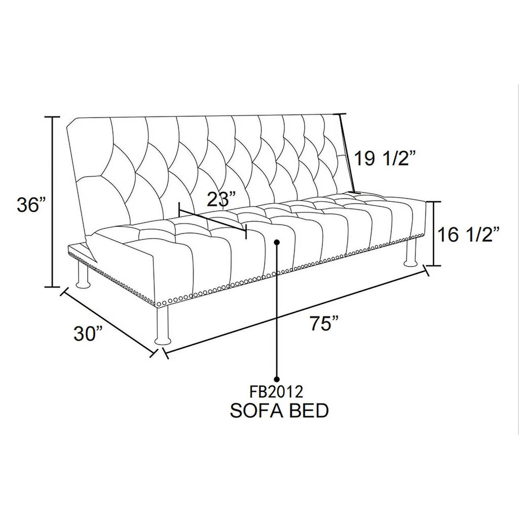 Convertible Folding Futon Sofa Bed 64" D18657
