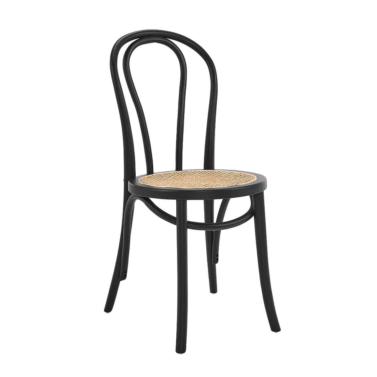 Matte Black / Natural Side Chair Set of 2 X982