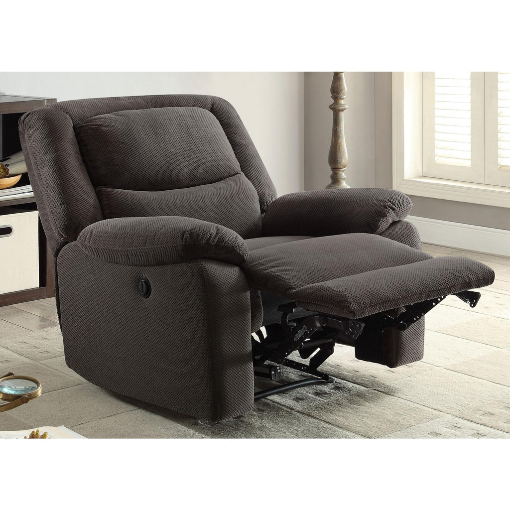 Gray Fabric Push-Button Power Recliner F502234