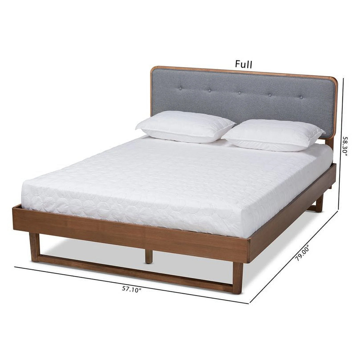 Gray Upholstered Wood King Size Platform Bed M13558