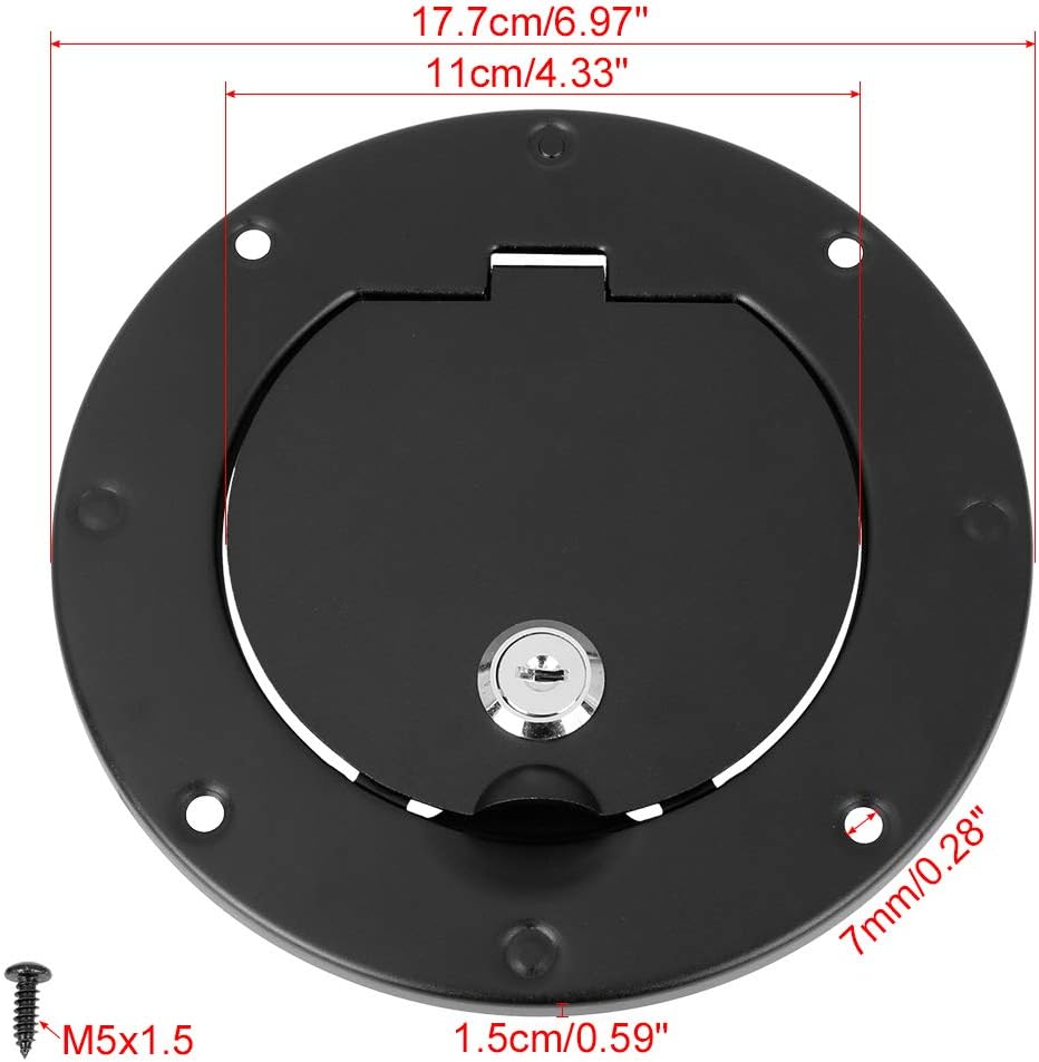 Black Locking Gas Cap Fuel Filler Door Cover Pack of 2 J1390