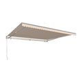 20 ft. Retractable Awning with Remote, Linen Pinstripe L8077