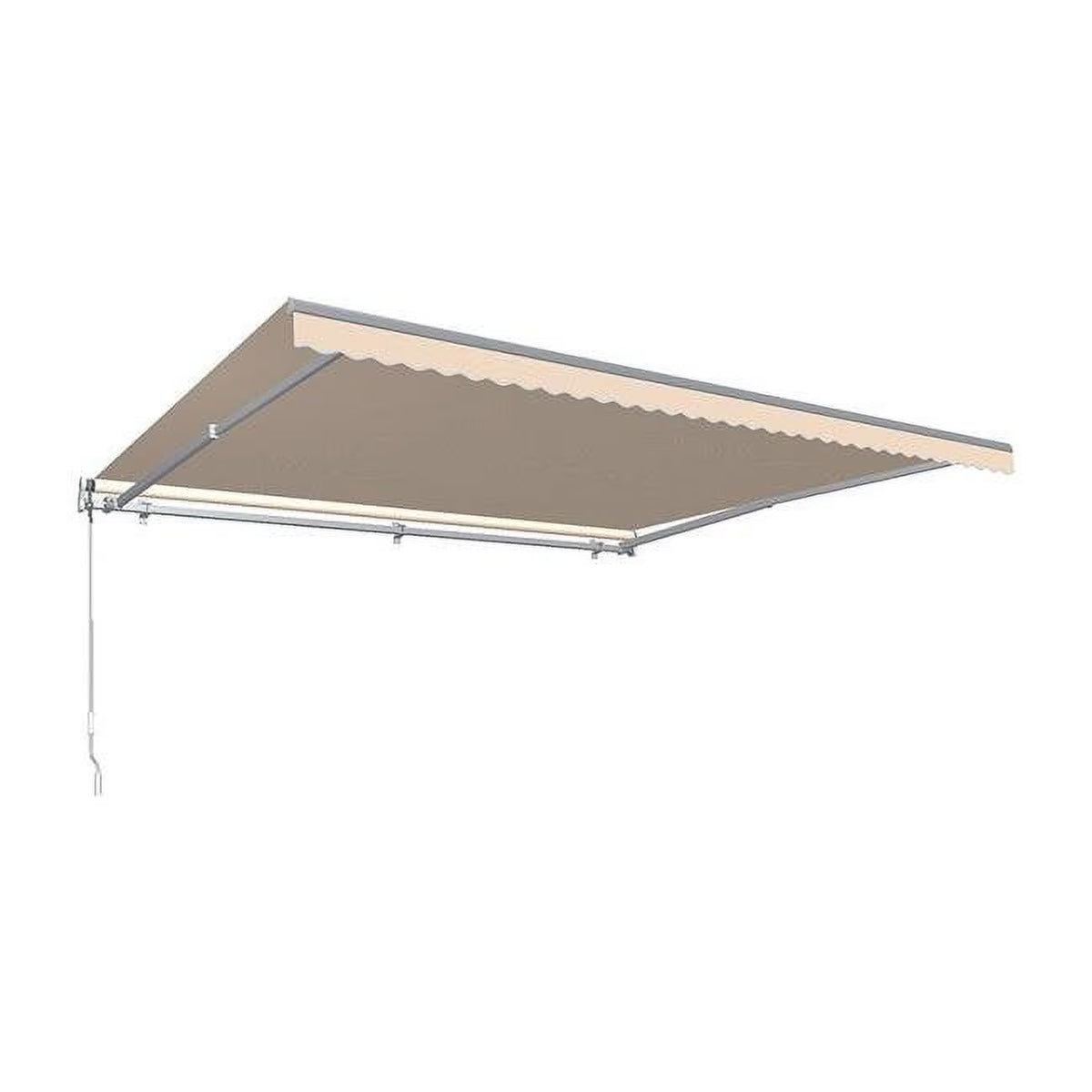 20 ft. Retractable Awning with Remote, Linen Pinstripe L8077