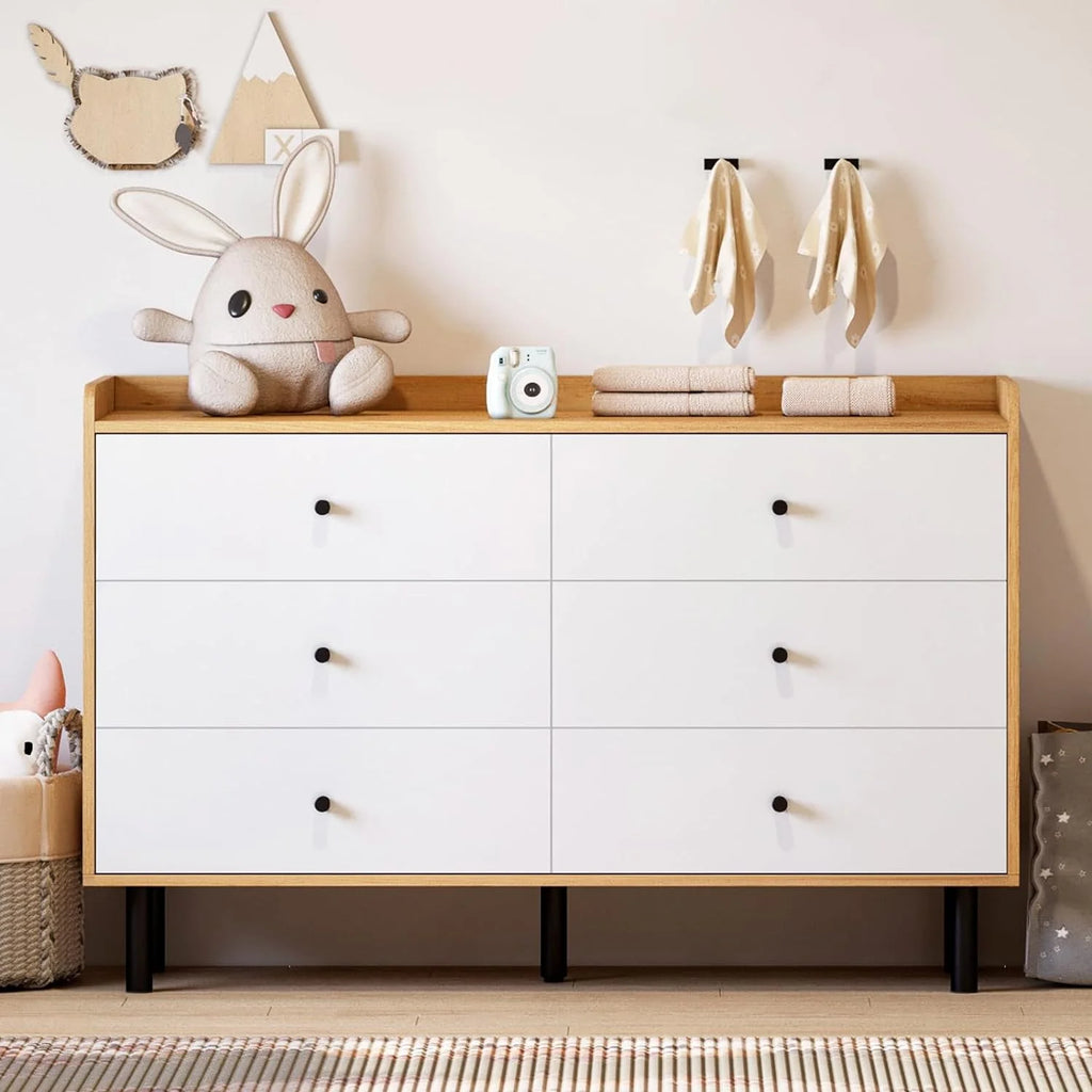 Black 6 Drawer Wood Dresser R506828