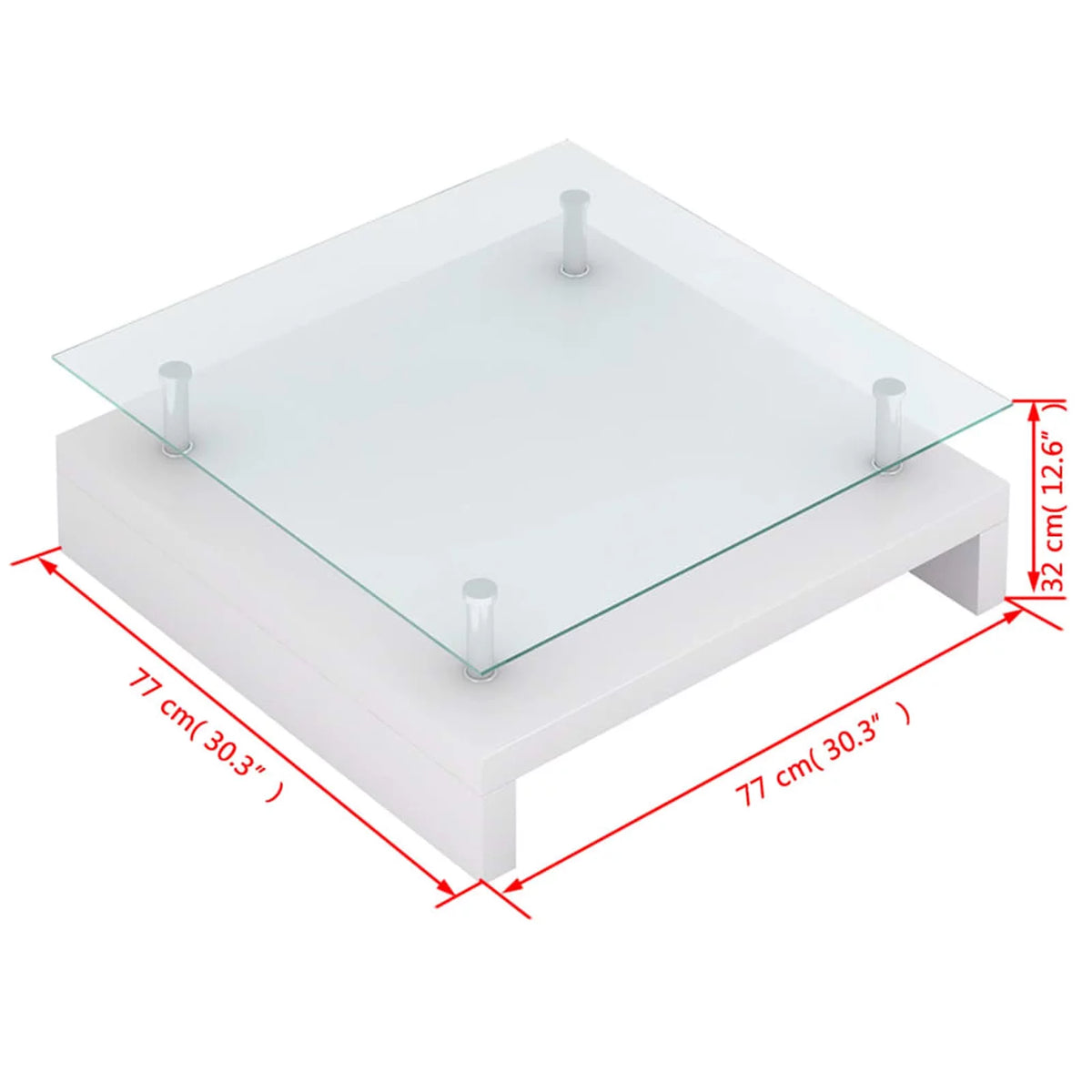 White Glass Coffee Table E68802