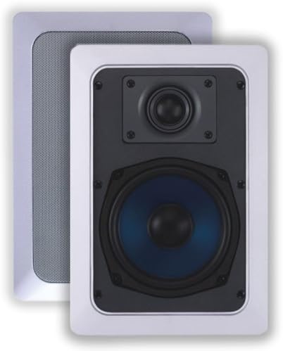 In Wall 8" Speakers Pair with Silk Dome Tweeter and Trimless Magnetic Grill X47632