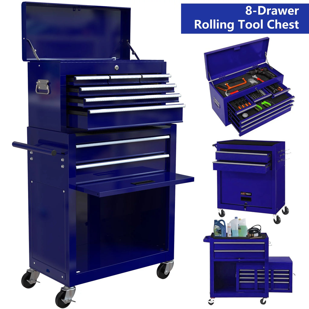 Blue 8 Drawer Rolling Tool Box A5467