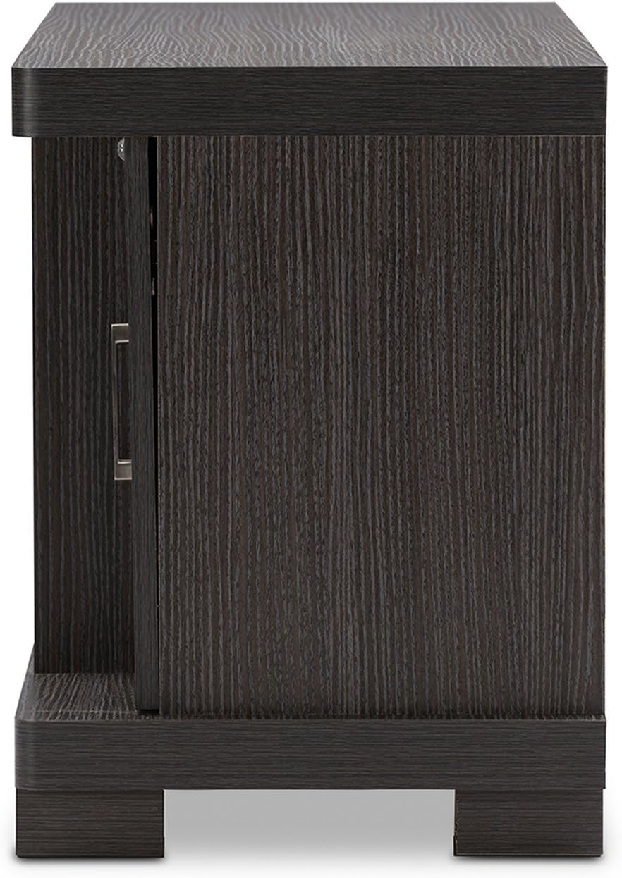 Dark Brown Wood TV Cabinet with 2 Doors H63662