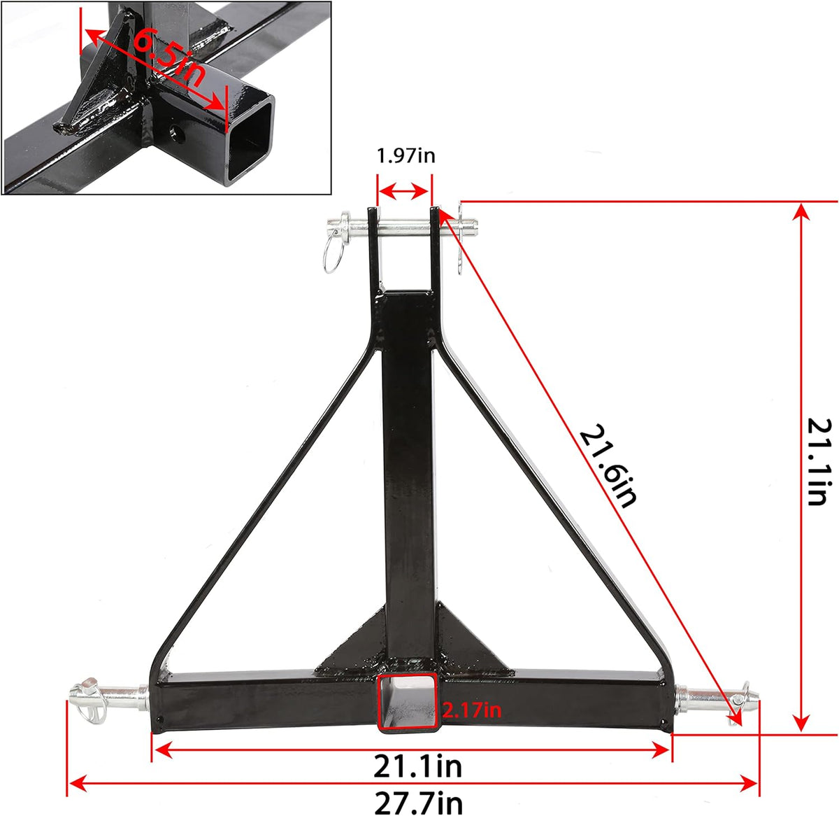 3 Point 2 Receiver Tractor Tow Hitch Drawbar Adapter C8943