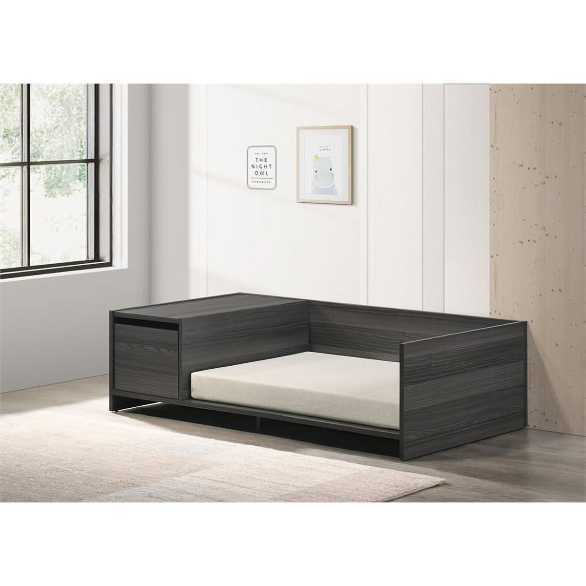 Dark Gray Off White Pet Bed with Cushion M96512