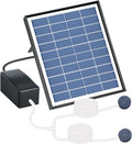 Solar Air Pump Aerator for Fish Pond, 6W, 10 ft Cable, 8.2 ft Hose, 13 GPH, 2 Bubble Stones, 7.1 x 11 in Solar Panel B3192