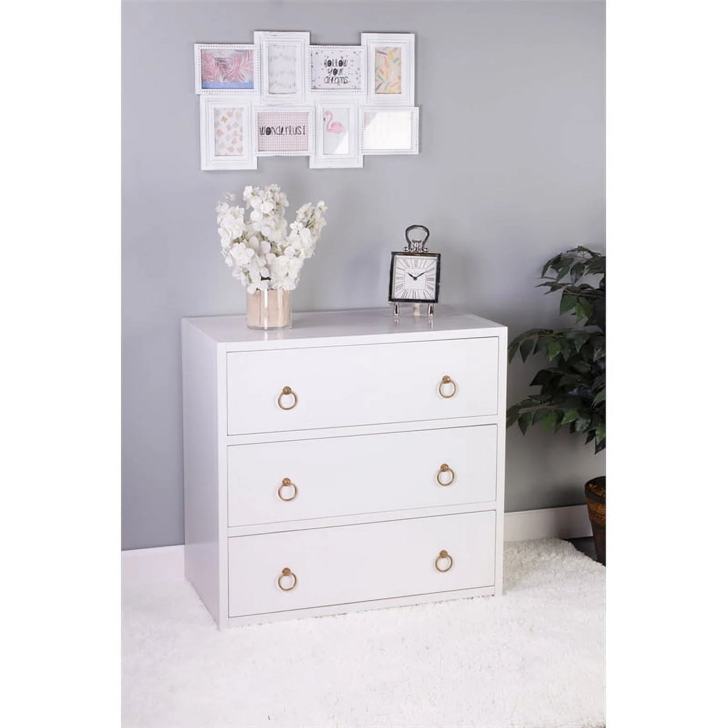 White 3 Drawer Chest L13905