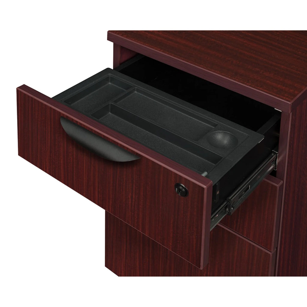 66 x 30 in. Cherry Office Desk with Double Full Pedestal C725