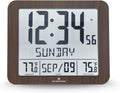 Slim Atomic Full Calendar Wall Clock with Temperature B84745