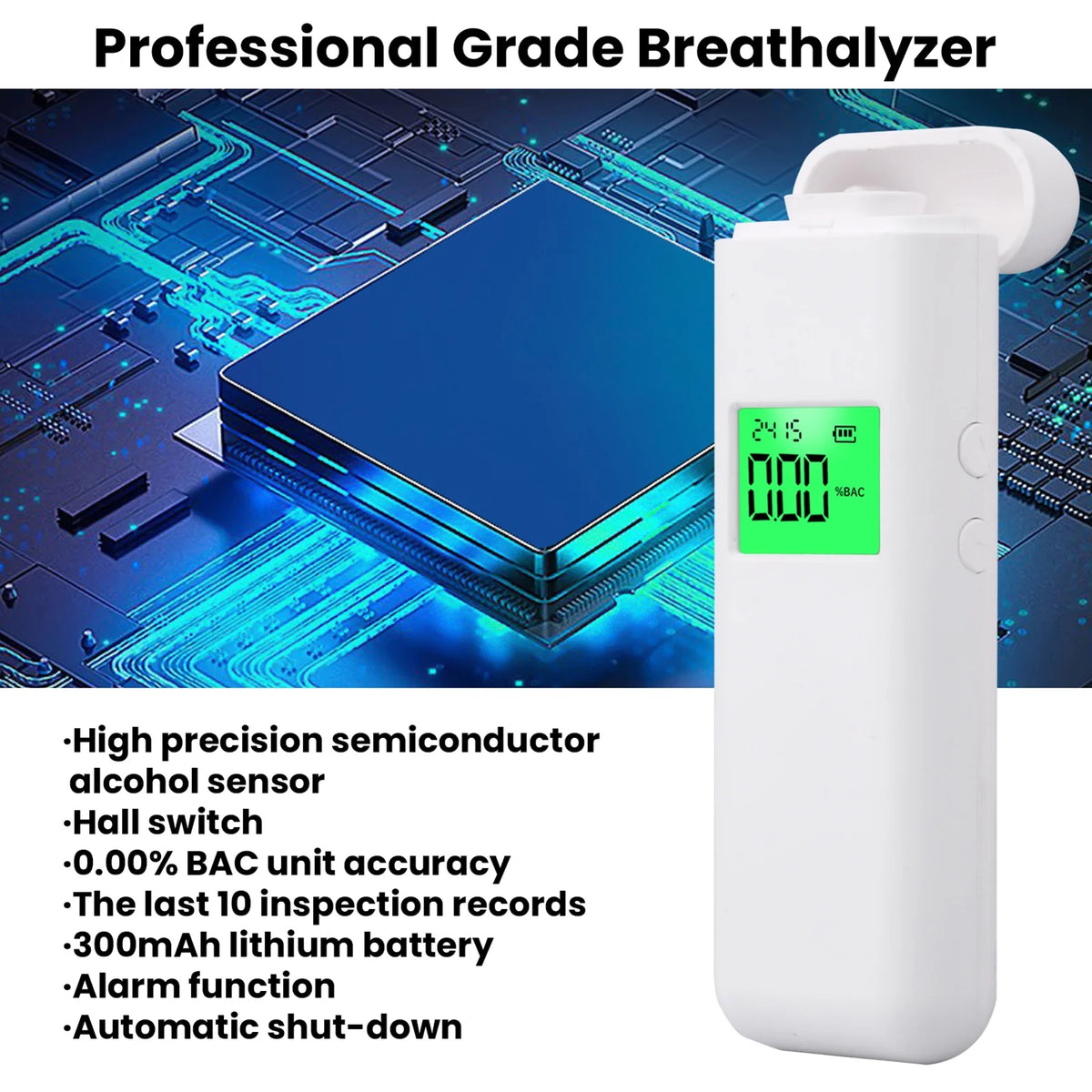 Portable Breathalyzer with LCD Display D86648