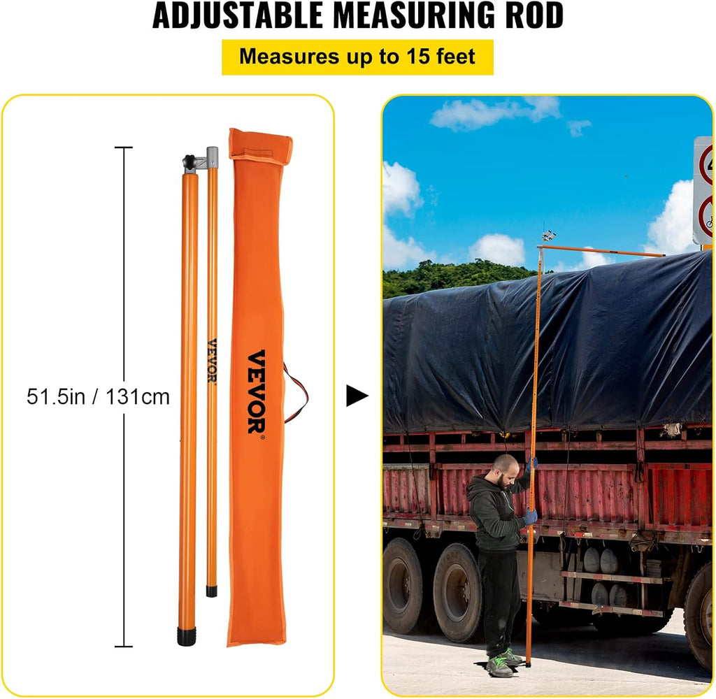 15' Fiberglass Truck Height Measuring Stick with Carrying Bag D82057