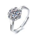1 Carat Moissanite Adjustable Engagement Ring 925 Sterling Silver Solitaire Rings K12567