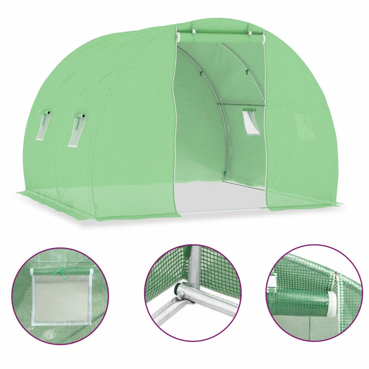 Steel Frame Patio Canopy Tent With Windows And Door T767968
