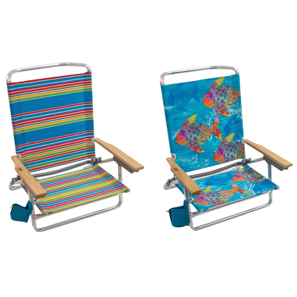 5 Position Adjustable Beach Folding Chair Set of 4 B343967