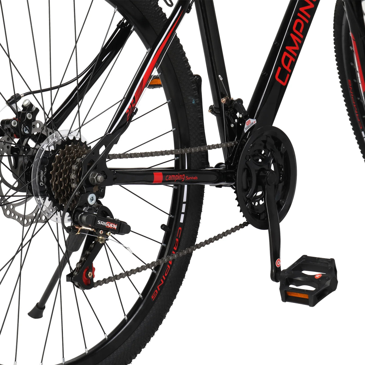 27.5in 21 Speed Mountain Bike with Disc Brakes & Suspension, Black L441367
