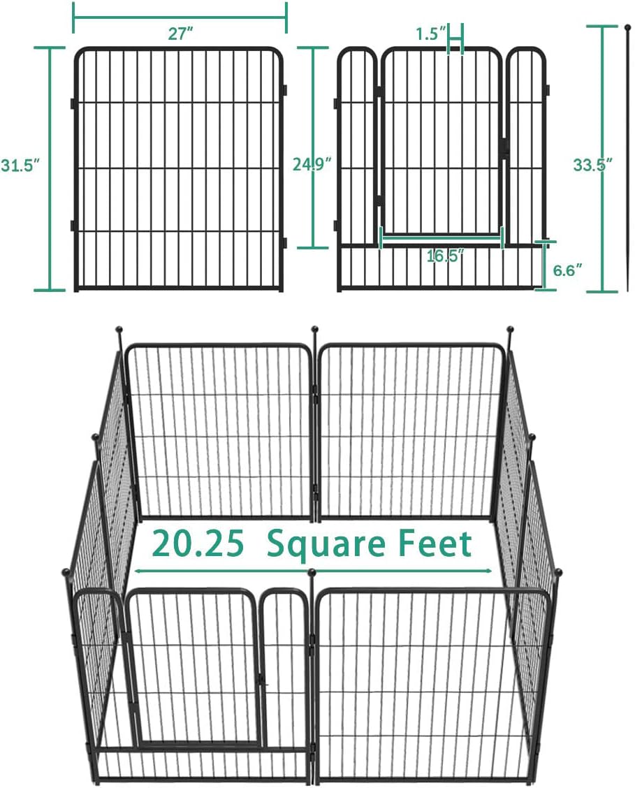 8/32 Panels Pet Playpen, 32 Height G842763