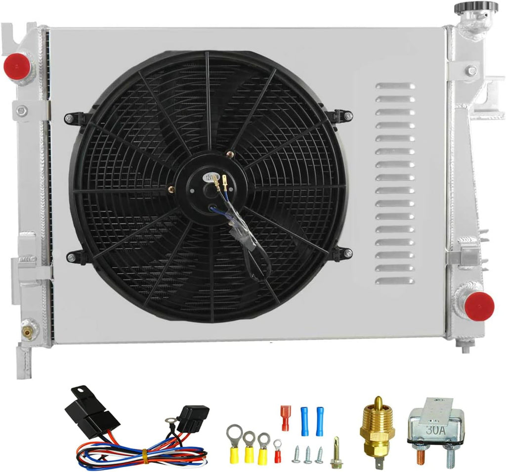 3 Row All Aluminum Radiator with Fan and Shroud S8152