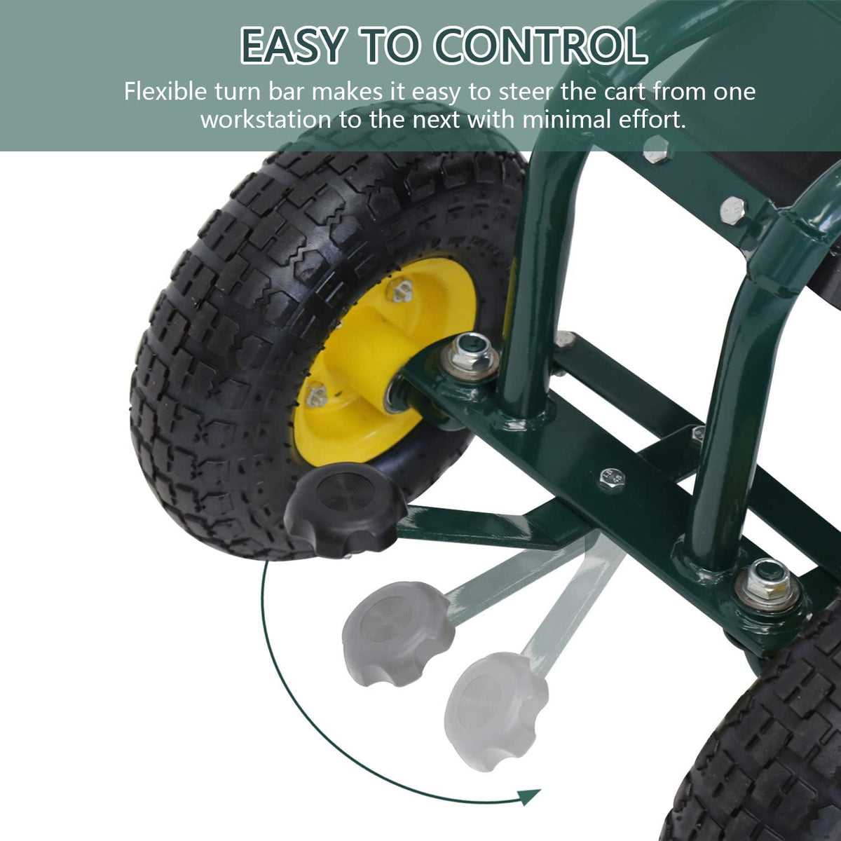 Garden Cart with Wheels Tool Tray E789176