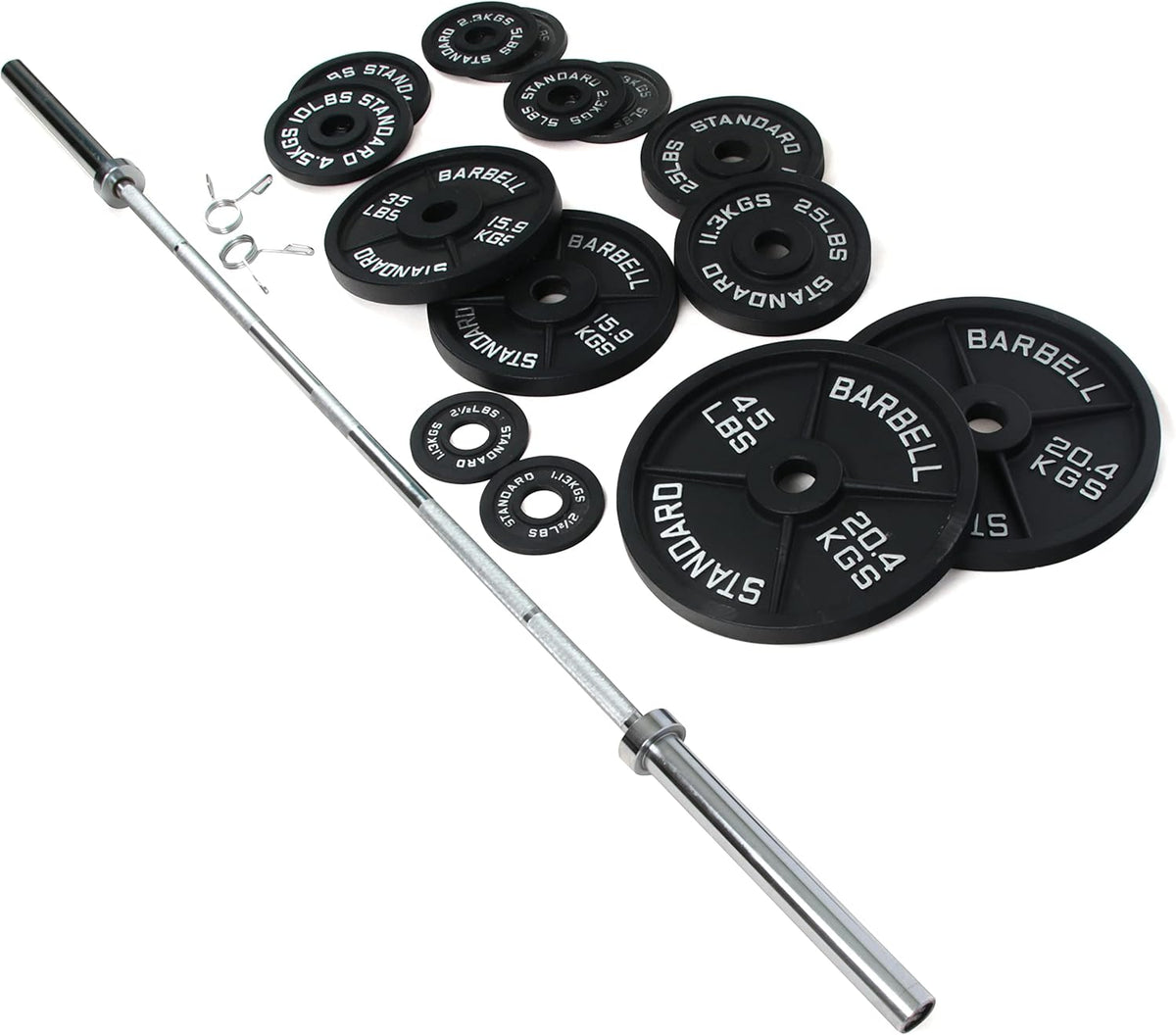 300-Pound Cast Iron Olympic Weight Set with 7FT Olympic Barbell Z92429