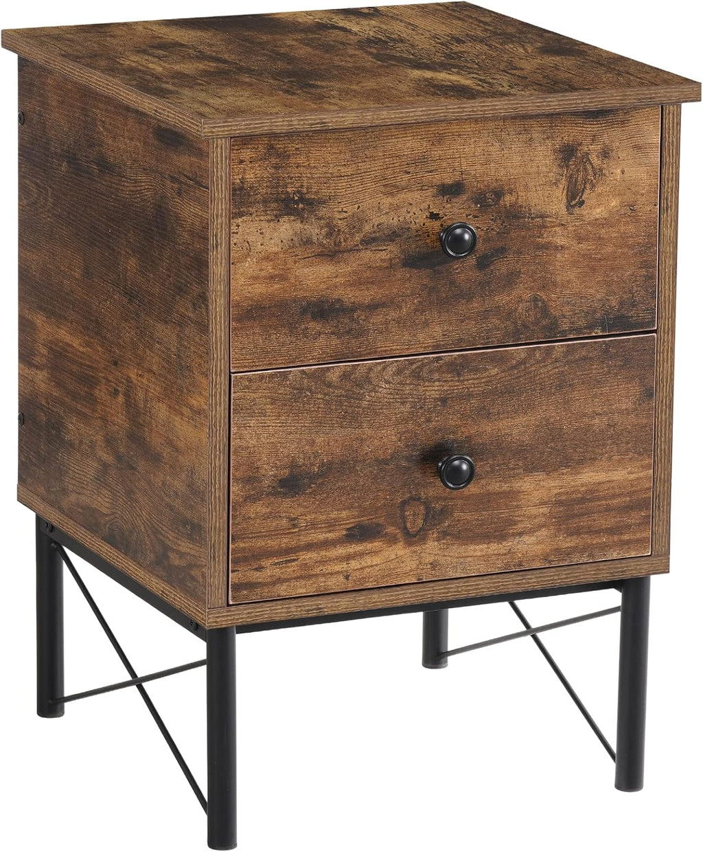 Vintage 2 Drawer Side Table with Metal Frame R92185