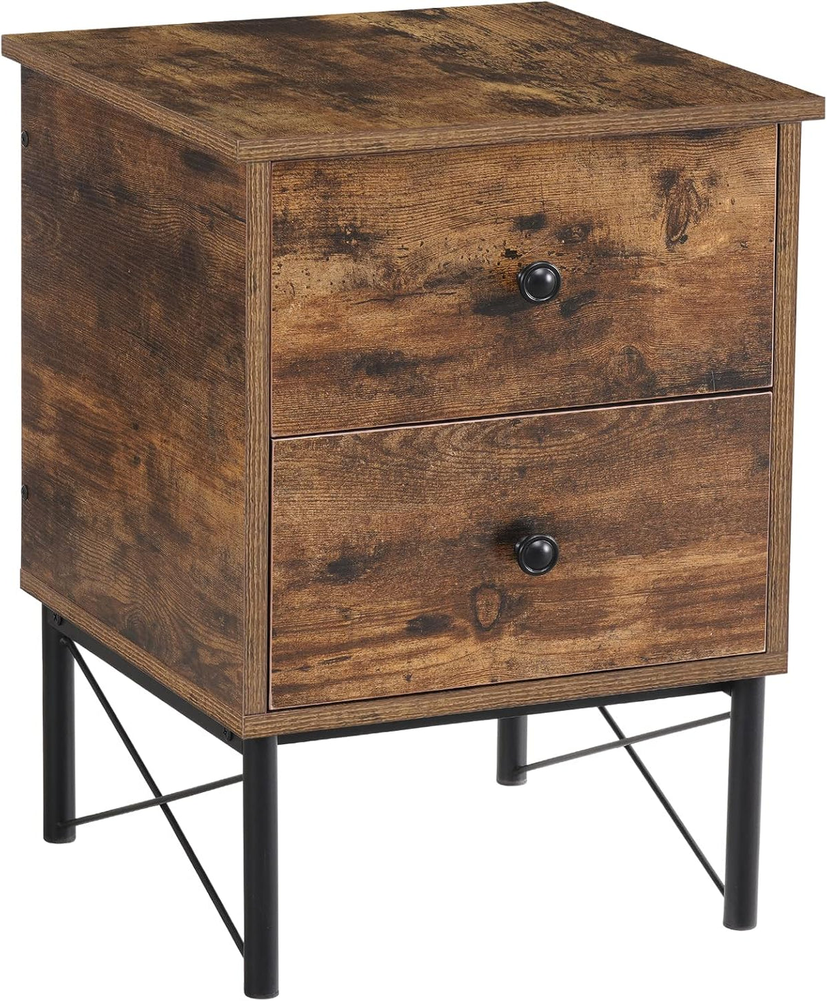 Vintage 2 Drawer Side Table with Metal Frame R92185