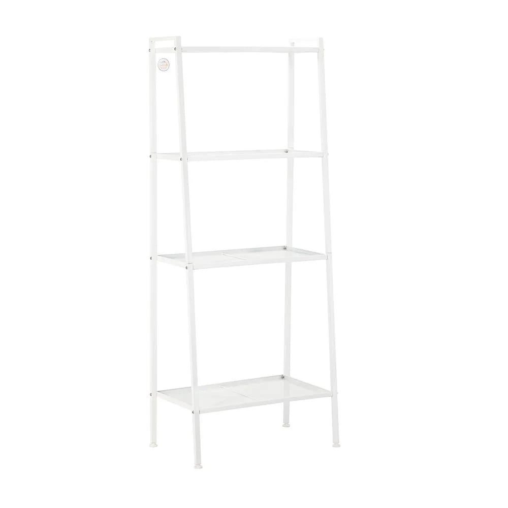 White 4-Tier Leaning Ladder Bookcase K351